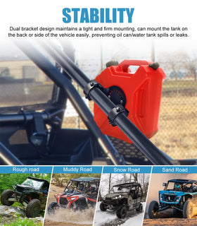 Drieaco bracket mounted on Can-Am Maverick securing water tank benefit