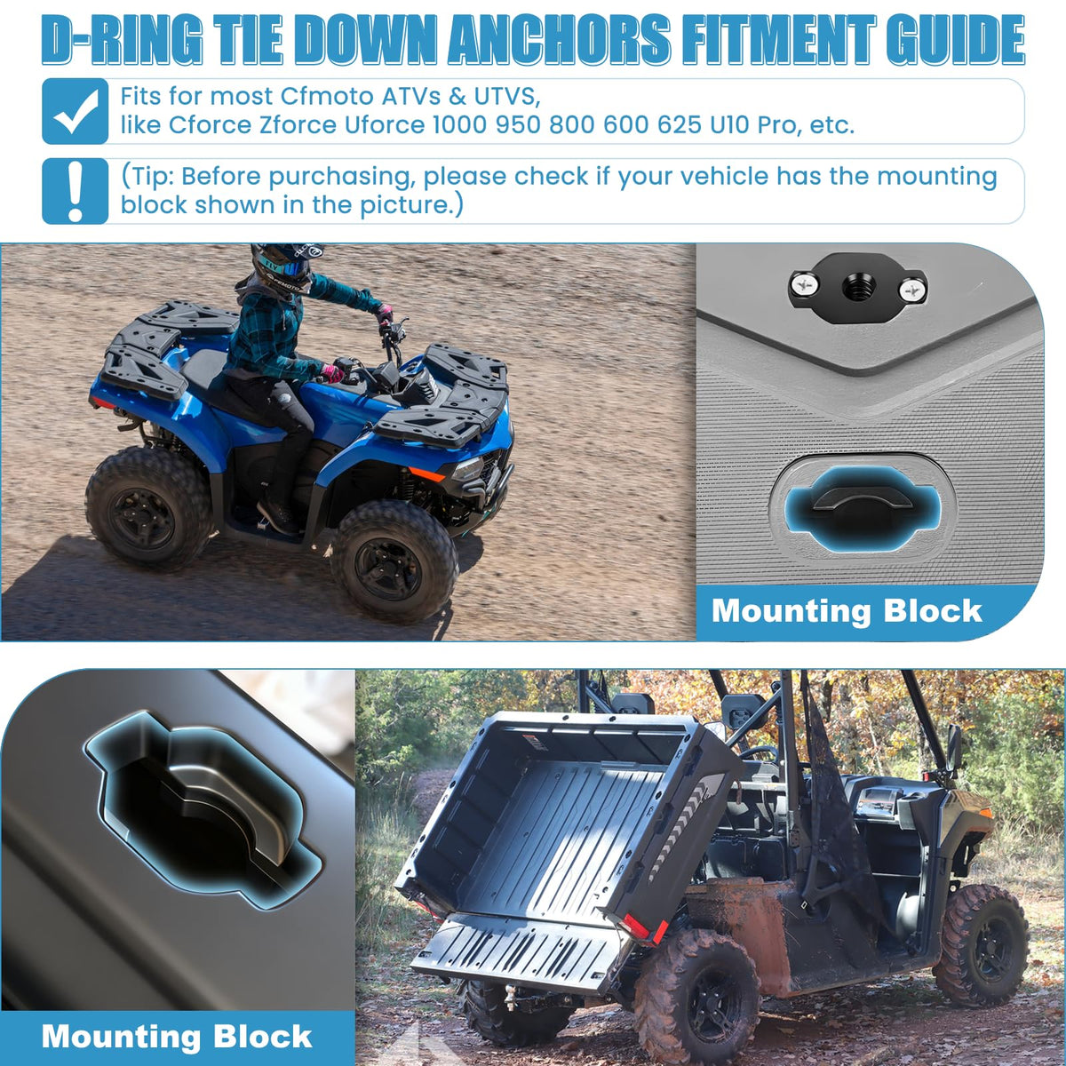 Drieaco mounted on UTV rail showing stable anchor placement for safer loads