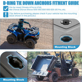 Drieaco mounted on UTV rail showing stable anchor placement for safer loads