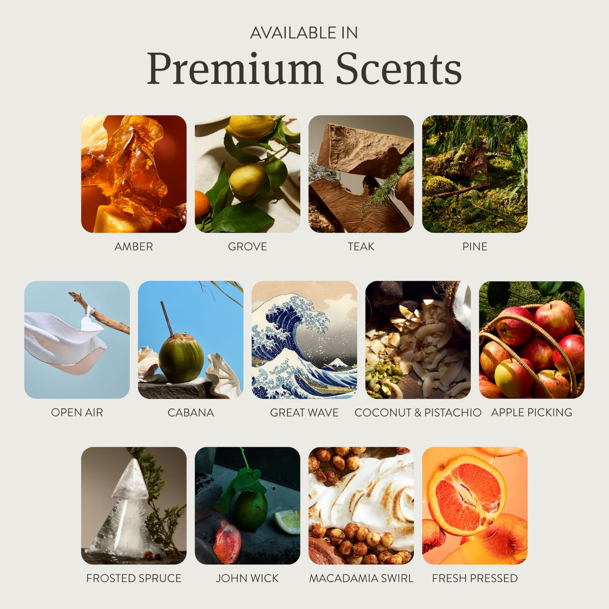 drift edge label detail showing scent name and clean ingredients information