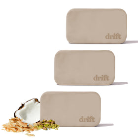 drift coconut pistachio front packaging showing three refill blocks and benefits