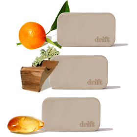 drift front packaging teak refill showing product and scent for convenient replacement