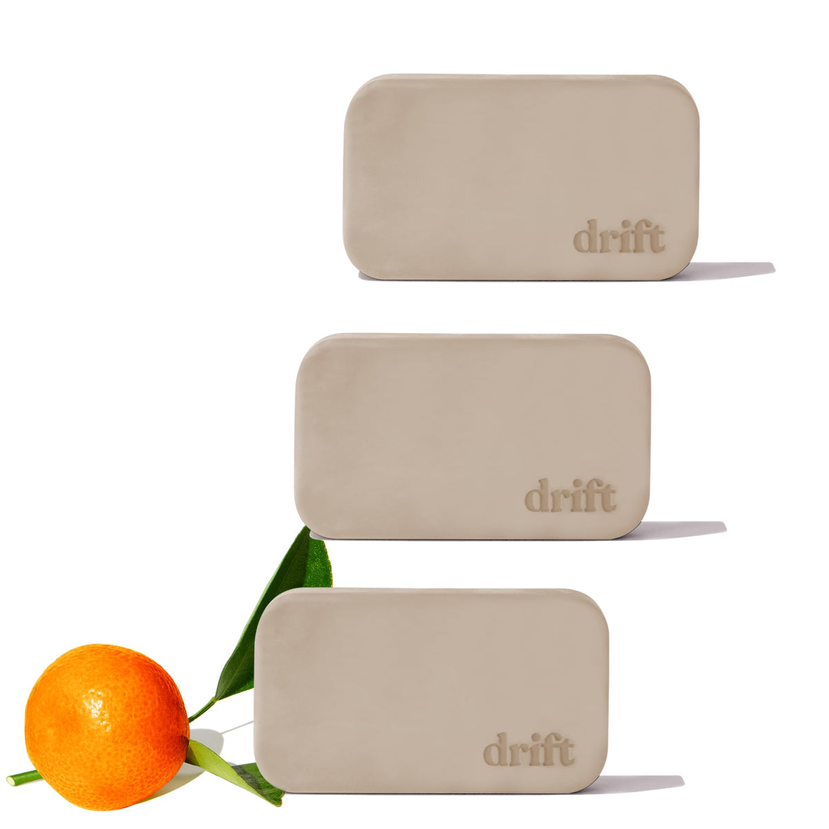 drift front packaging showing three grove scent refill blocks and benefits