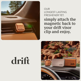 drift refill beside a coin illustrating compact size and easy storage benefit