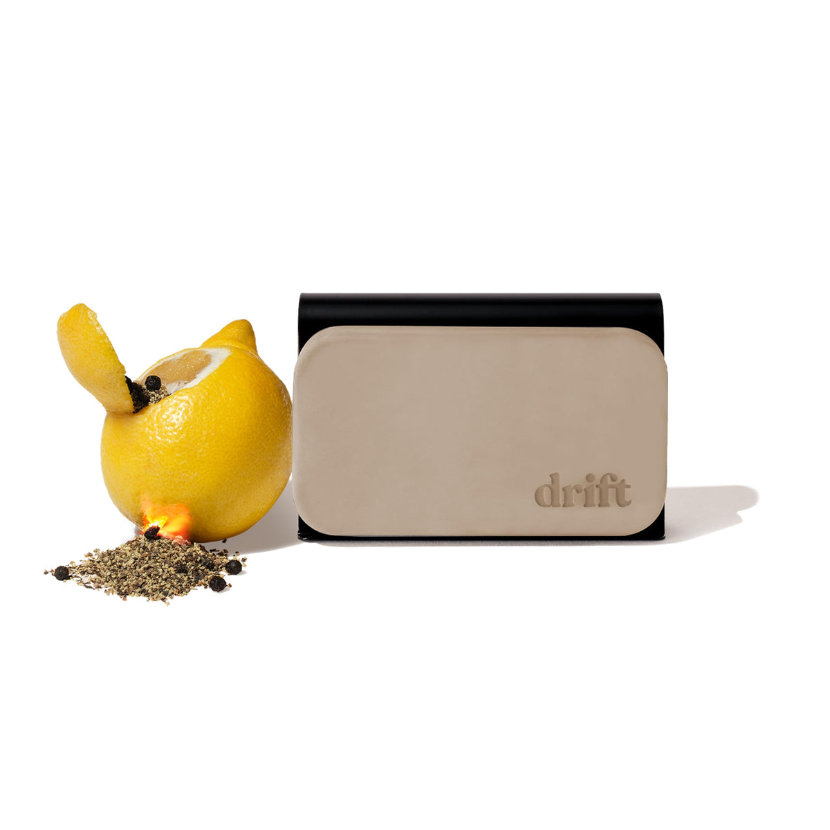 drift front packaging showing scent block and metal clip, elegant presentation benefit