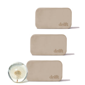 drift front package showing three teak scent refills and benefit steady fragrance
