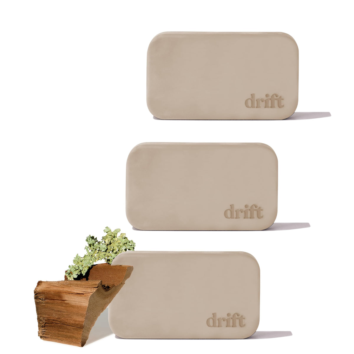 drift teak refill front packaging shows three scent blocks and benefits
