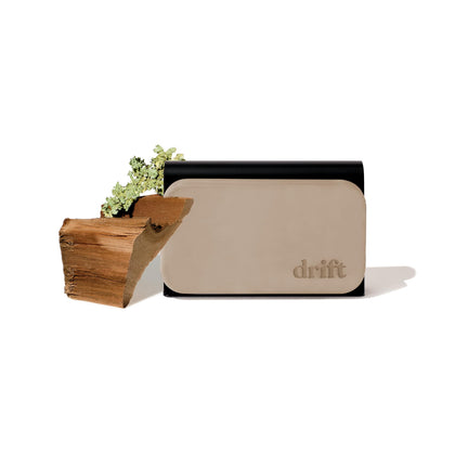 drift front packaging showing teak scent and clip, indicates clean ingredients