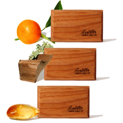 drift wooden air freshener front packaging showing product and brand - clean scent solution
