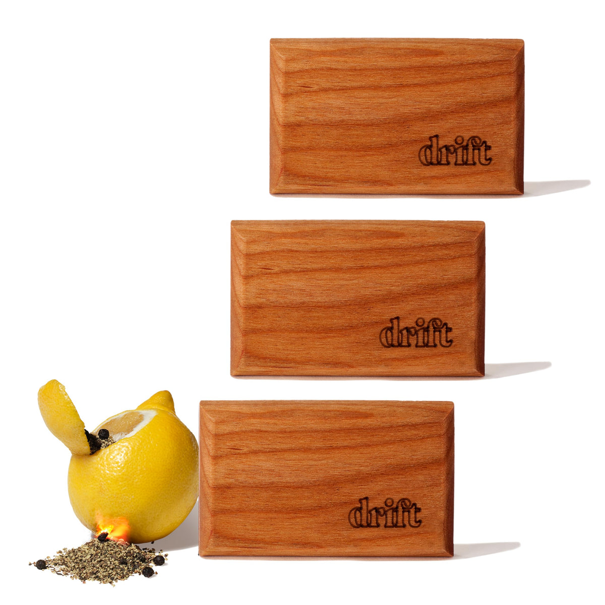 drift wood freshener front packaging showing John Wick scent benefits