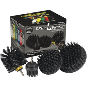 Drillbrush front packaging showing grill kit components and benefits
