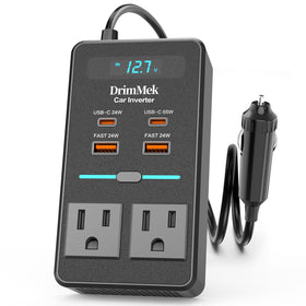 DrimMek front view showing AC and USB ports for versatile charging