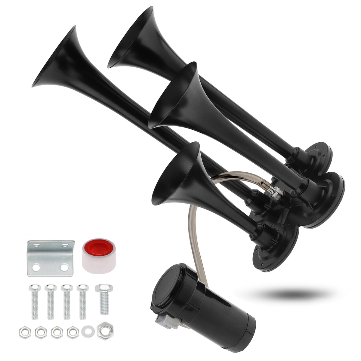 DriSentri front view of four trumpet assembly showing powerful warning sound