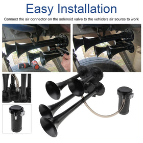 DriSentri horn set beside measuring tape illustrating compact size advantage