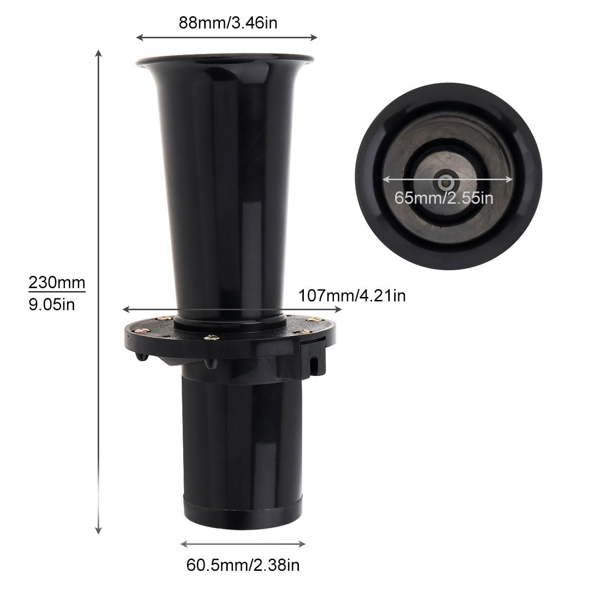DriSentri packaging contents showing horn and easy-install hardware included