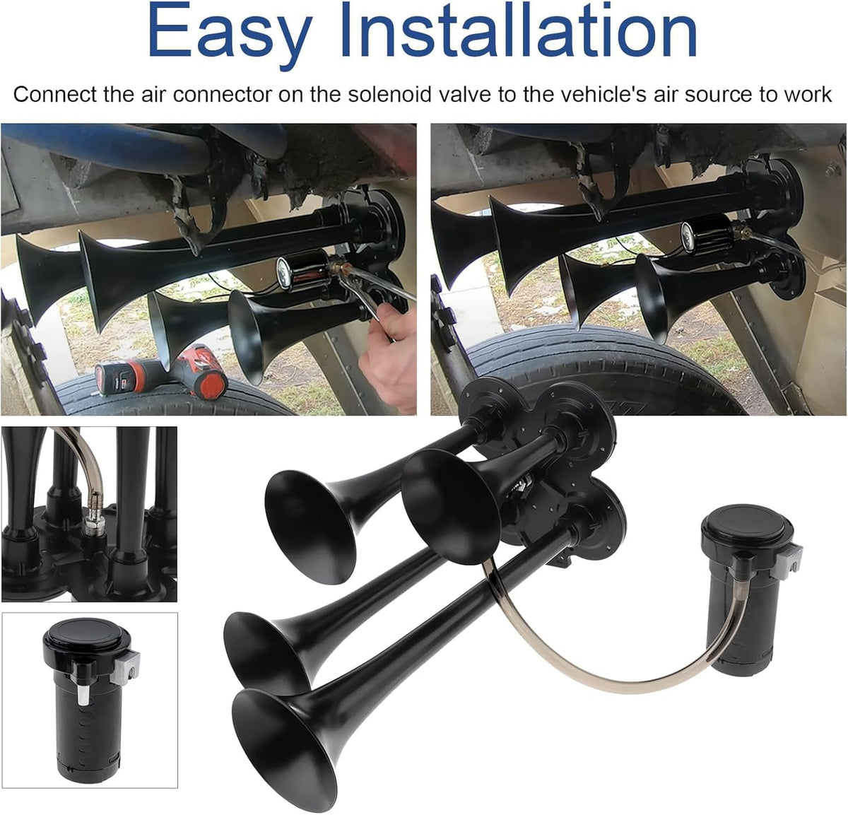 DriSentri side profile trumpets showing compact vehicle fitment