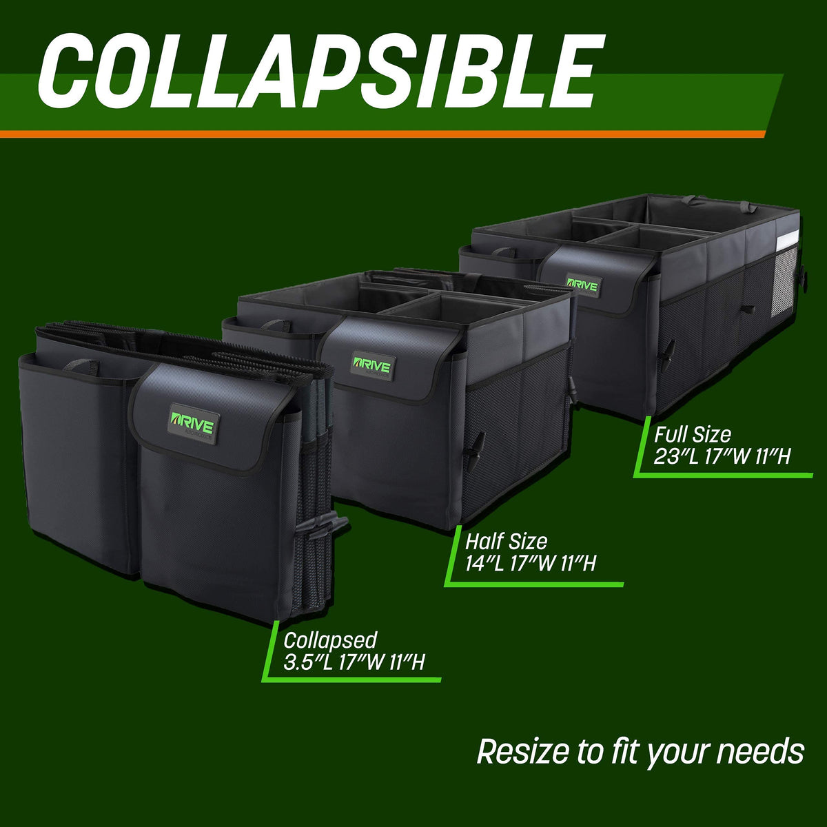 DRIVE top view of multiple compartments organizing groceries, tools, and gear benefit