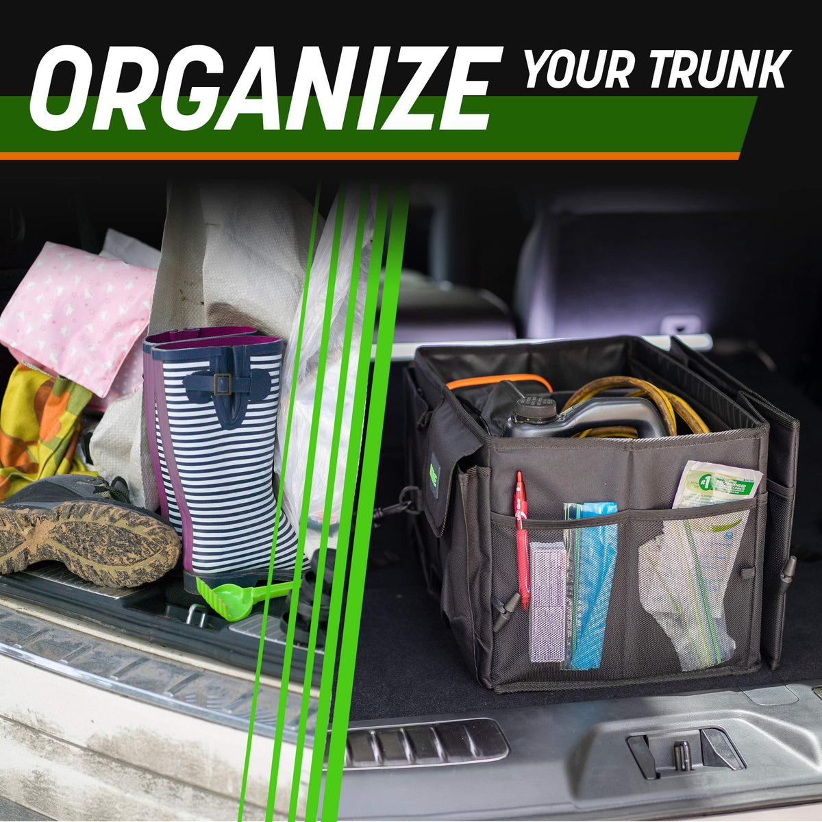 DRIVE top-down open compartments displaying organized storage for easy sorting