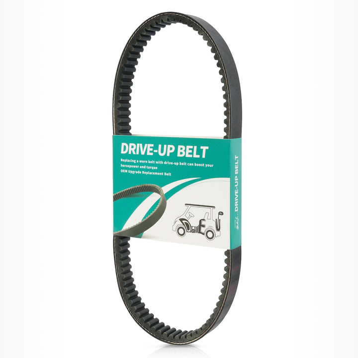 DRIVE UP front view of belt packaging showing model and compatibility benefits