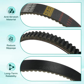 DRIVE UP profile shot showing belt width and length for accurate fit confirmation