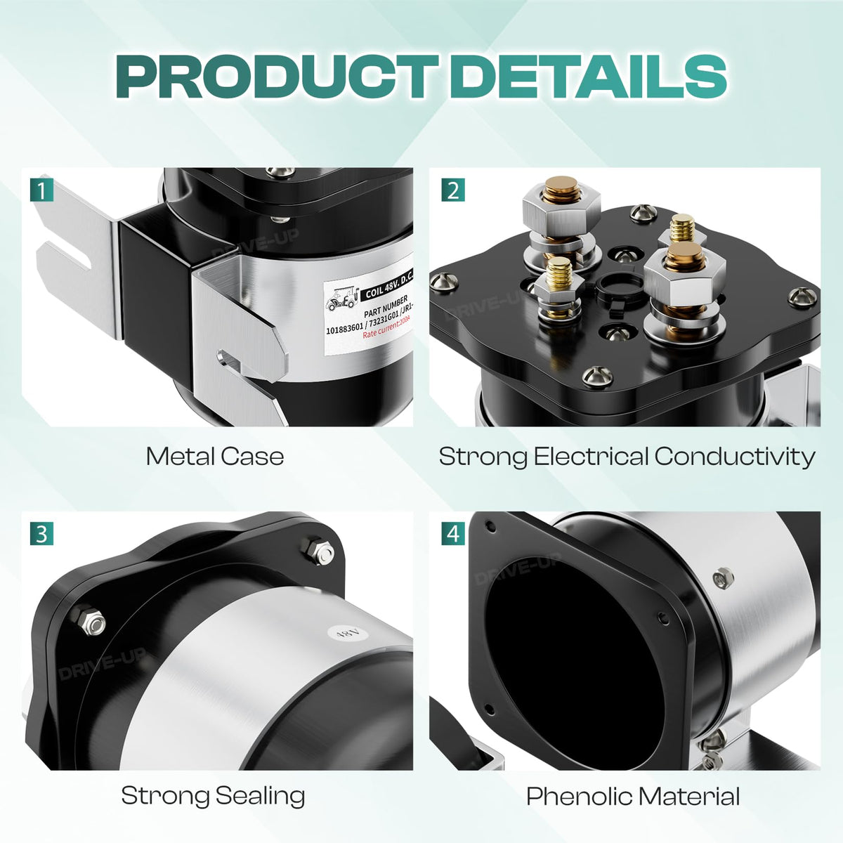 DRIVE UP solenoid installed in a golf cart demonstrating straightforward replacement