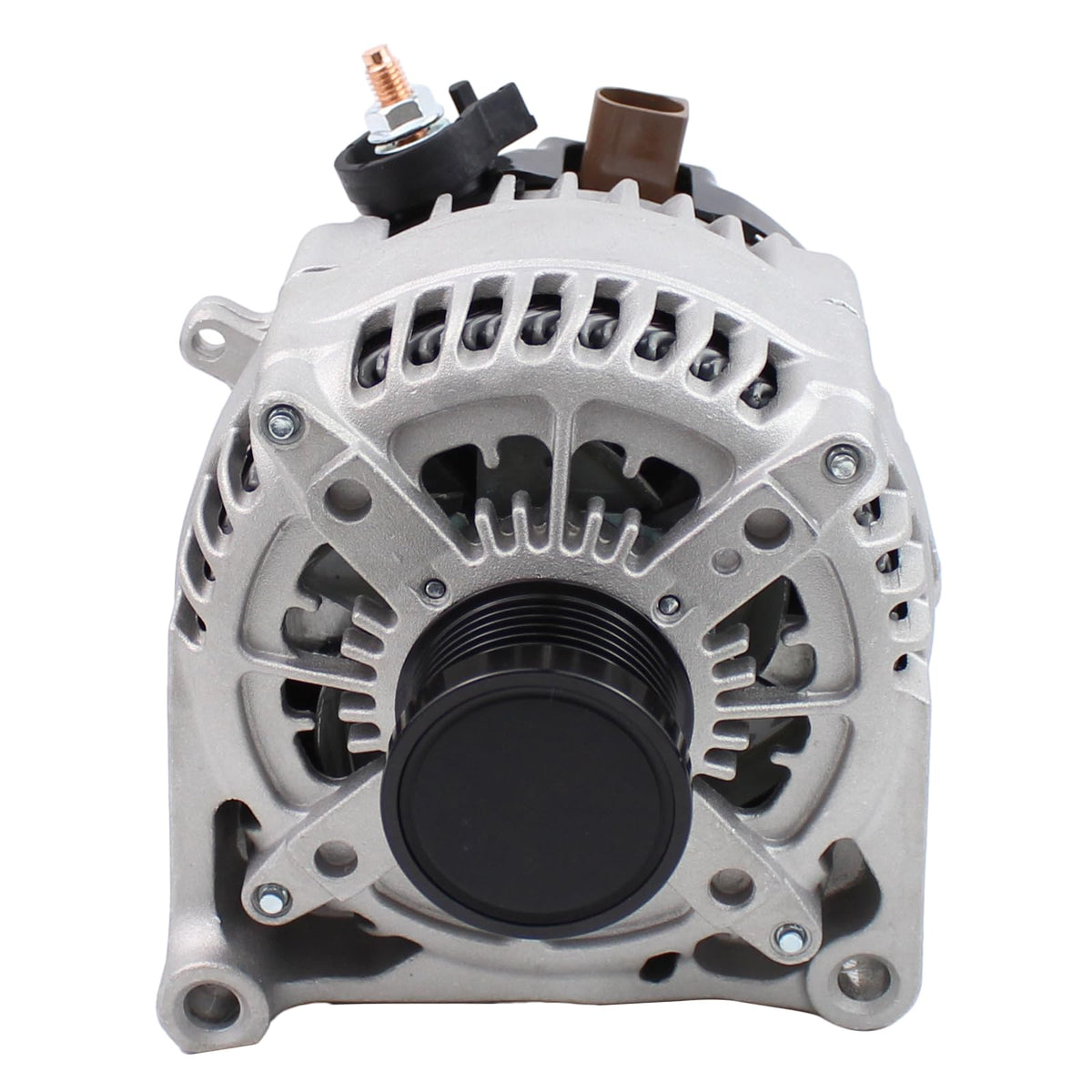 DriveFix alternator packaged with label displaying part info for hassle-free identification benefit