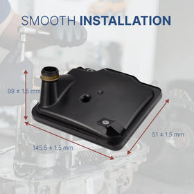 DriveMedley filter installed under vehicle demonstrating correct fit benefit