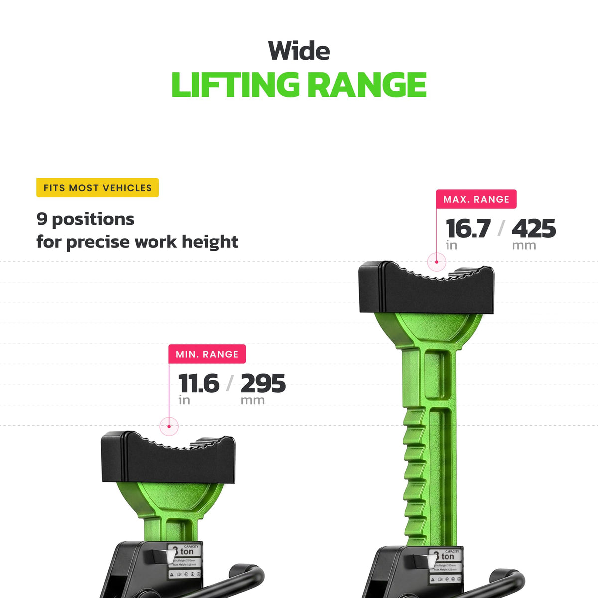 DriveUpTools wide base angle highlighting stability on flat surfaces