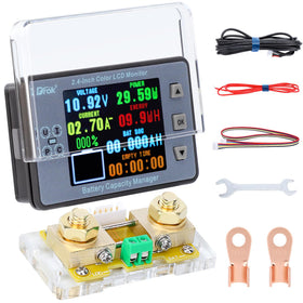 DROK display front panel showing color readouts and easy viewing benefit