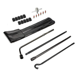 Dr.Roc spare tire tool kit front view showing compact bag and components for quick roadside use
