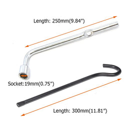 Dr.Roc 19mm lug wrench in use loosening wheel nuts for roadside convenience