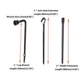 Dr.Roc lug wrench and handle detail showing sturdy construction and better torque benefit