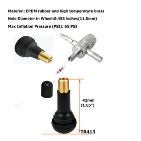 Dr.Roc TR413 valve stems and 4-way valve tool ready for quick replacements