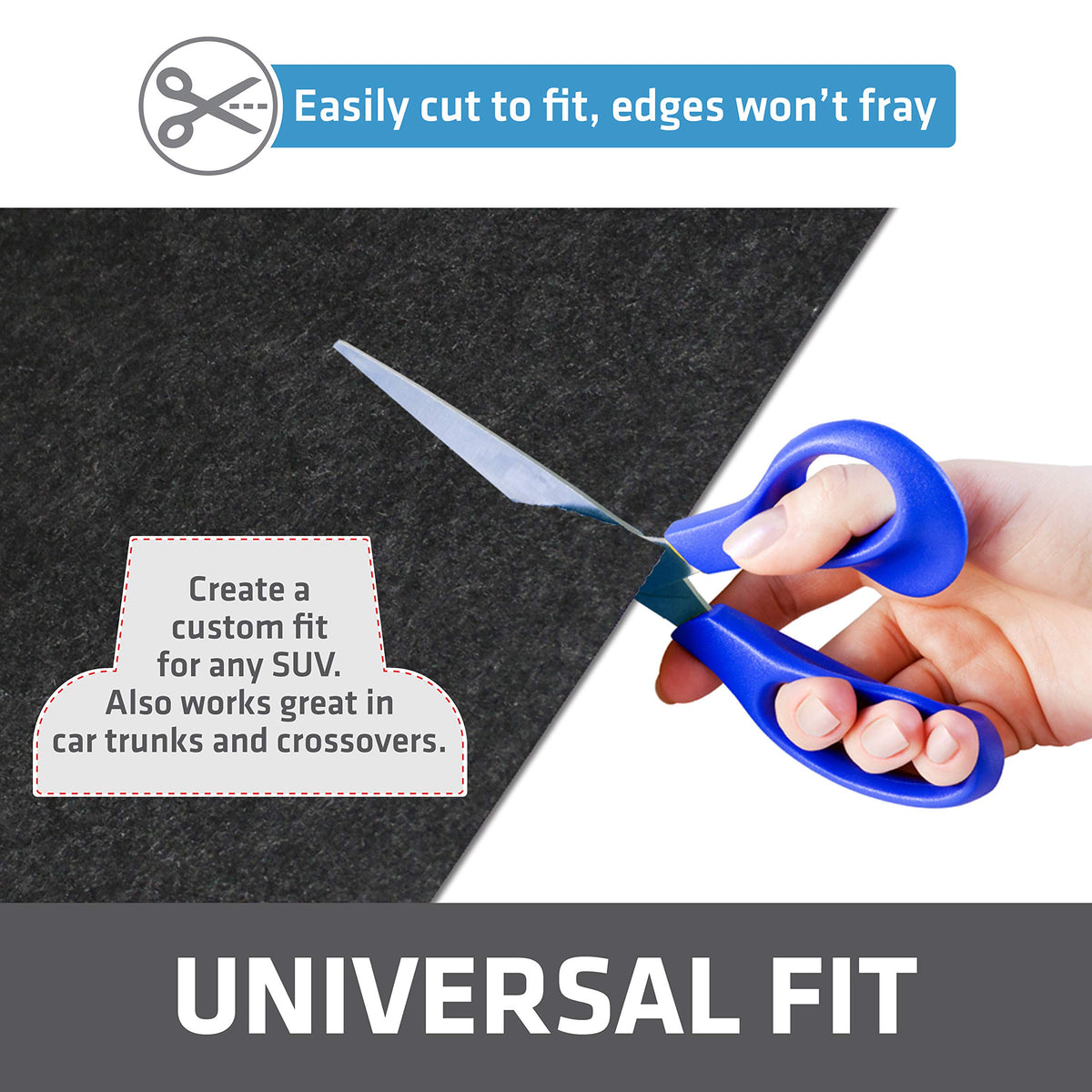 Drymate liner installed in SUV trunk protecting upholstery from dirt