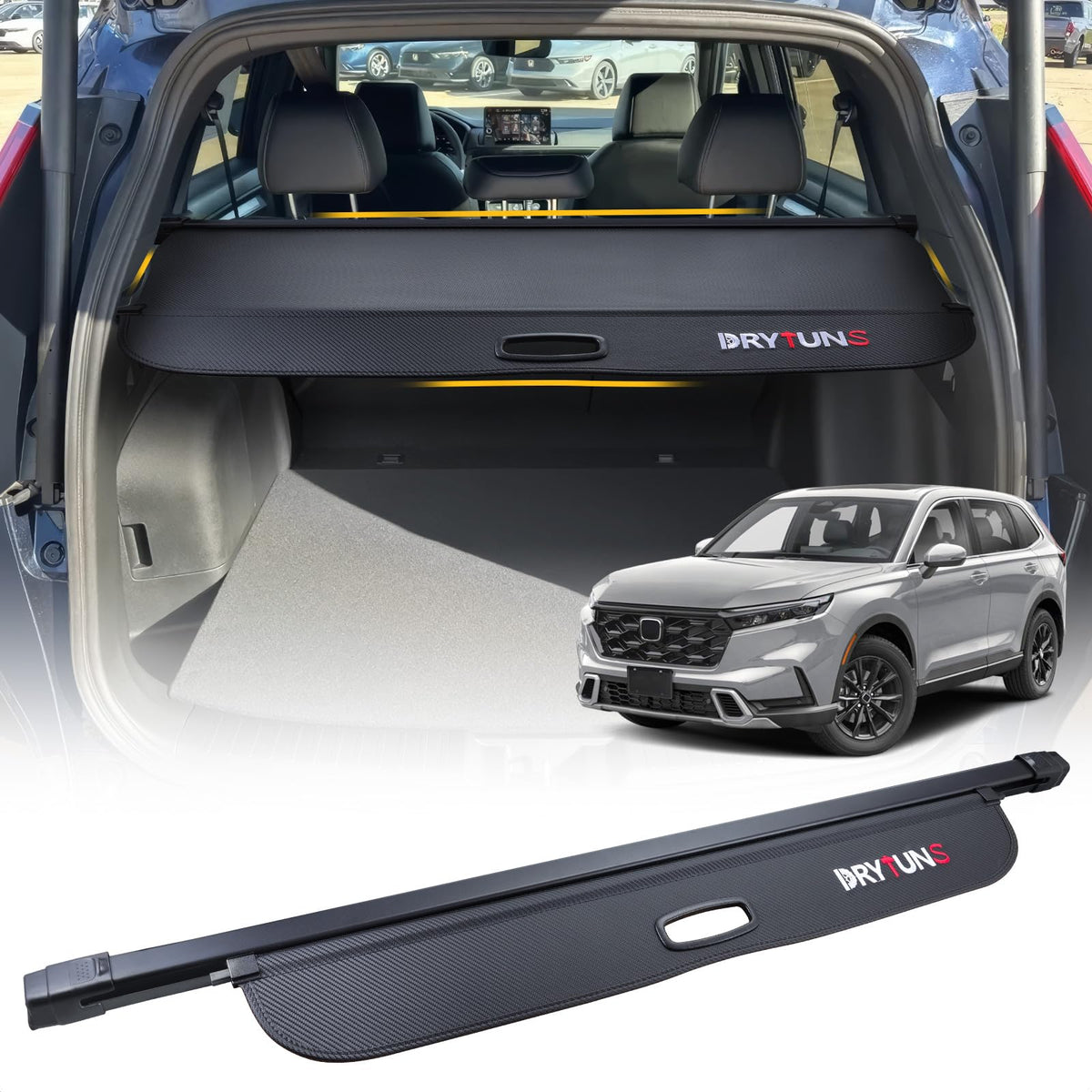 Drytuns lifestyle open trunk in vehicle illustrating integrated appearance and privacy