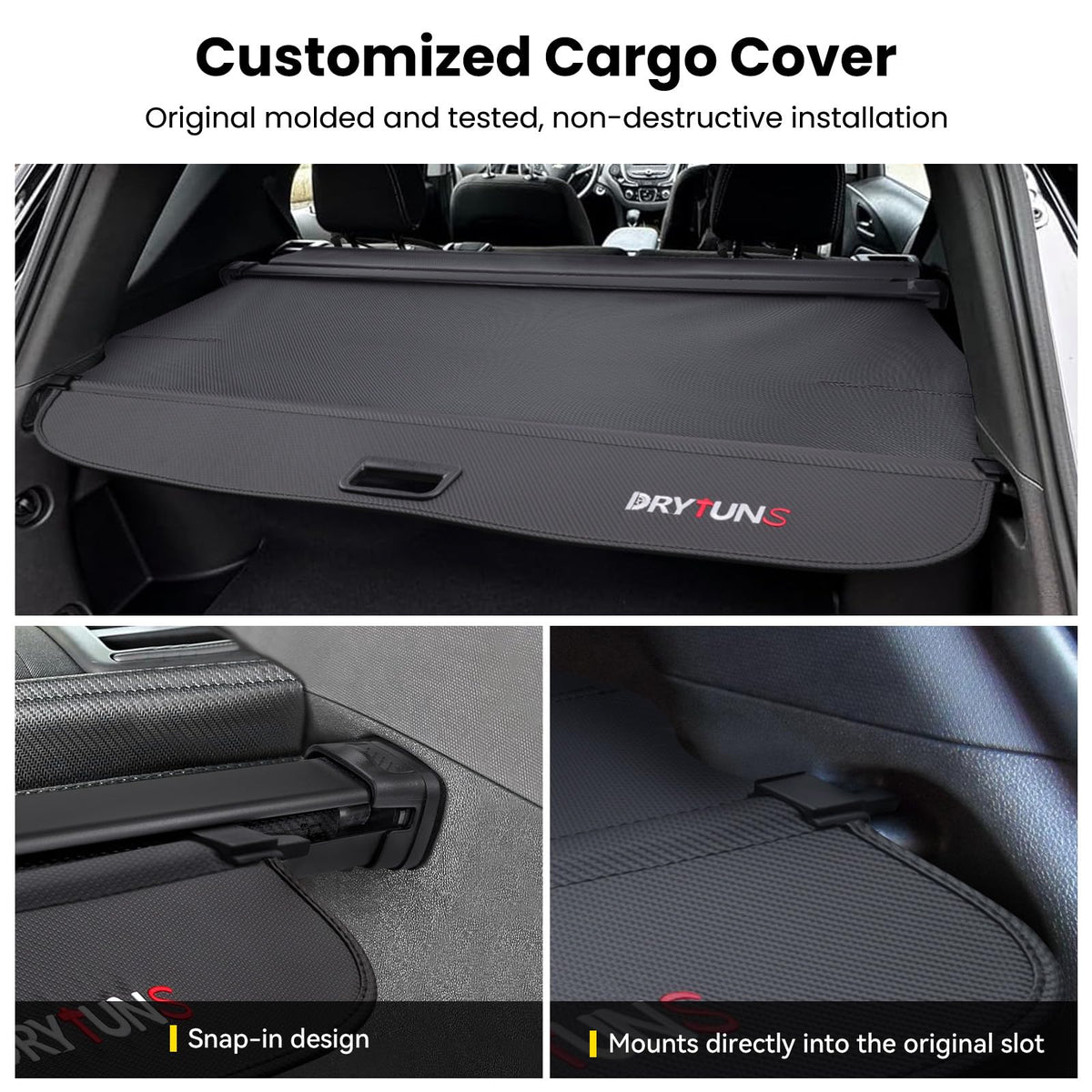 Drytuns retracted stowed position demonstrating full trunk access convenience