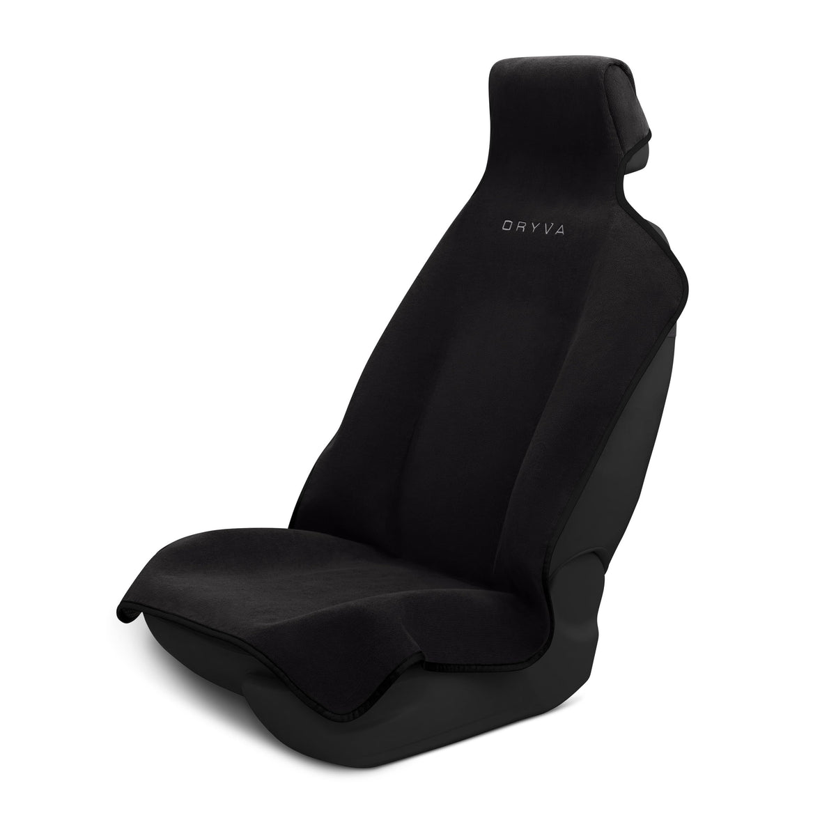 Dryva front view of DryvaSeat cover on seat showing clean protection