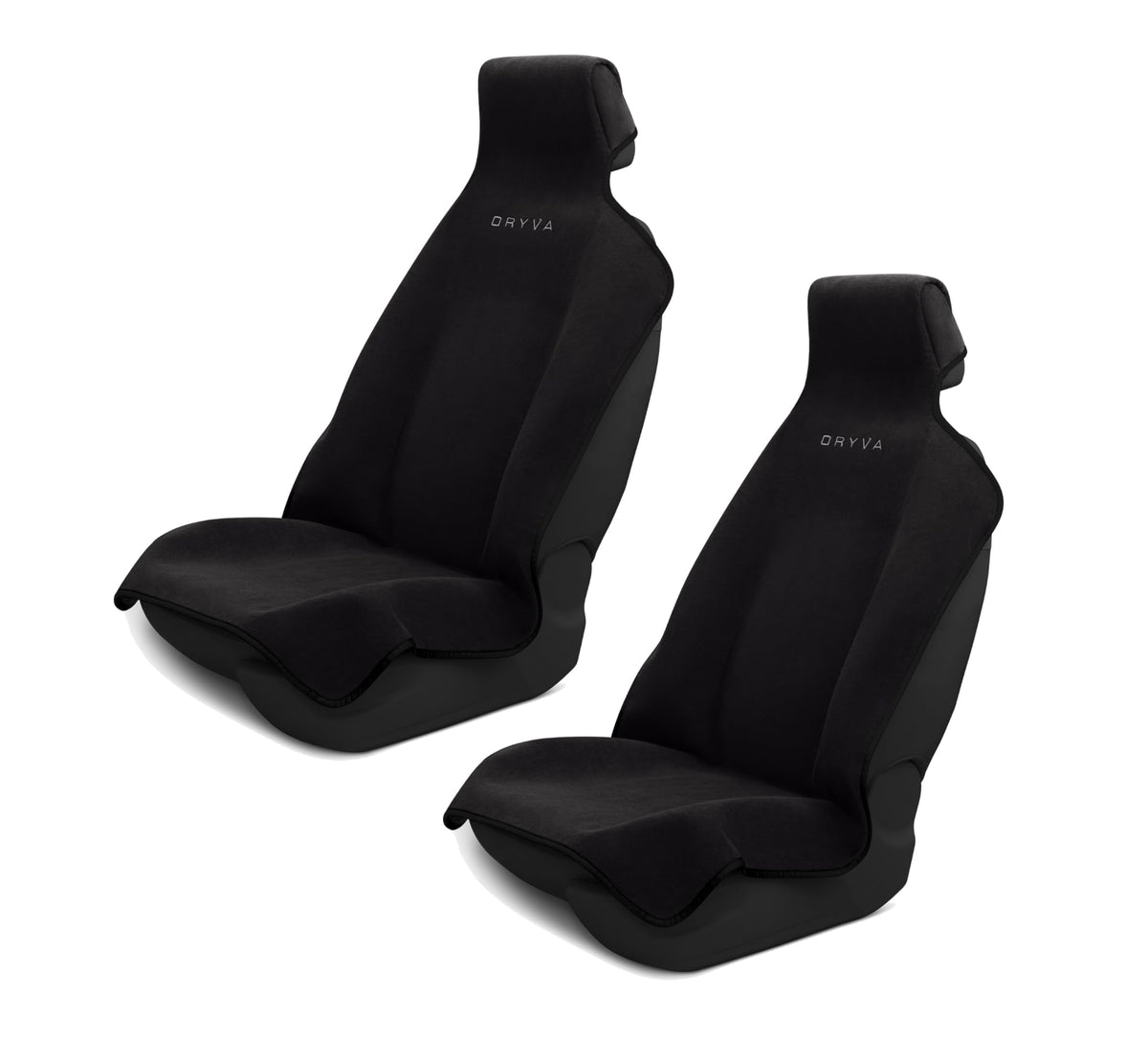 Dryva brand front view showing full seat coverage and protection benefit