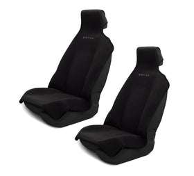 Dryva brand front view showing full seat coverage and protection benefit