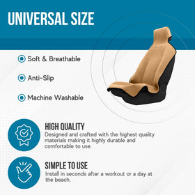 Dryva seat installed in car demonstrating waterproof protection and non-slip hold
