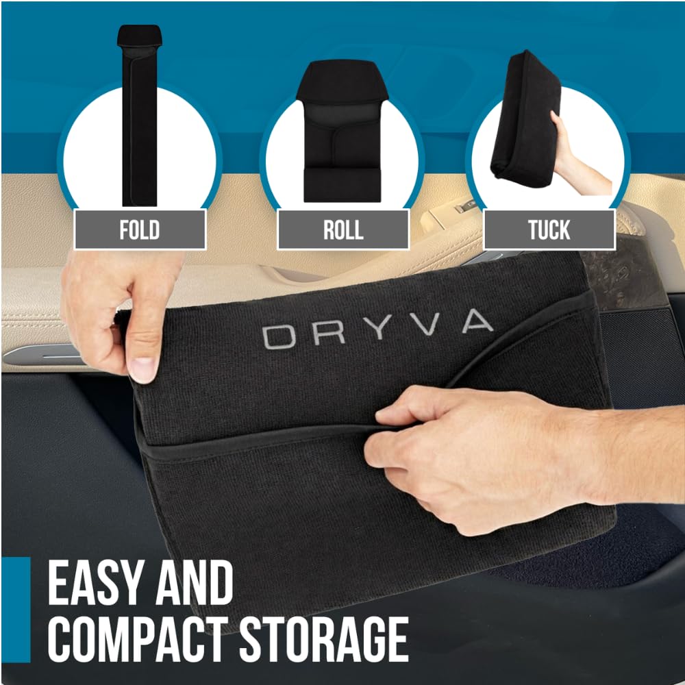 Dryva seat cover in use on driver seat demonstrating waterproof barrier