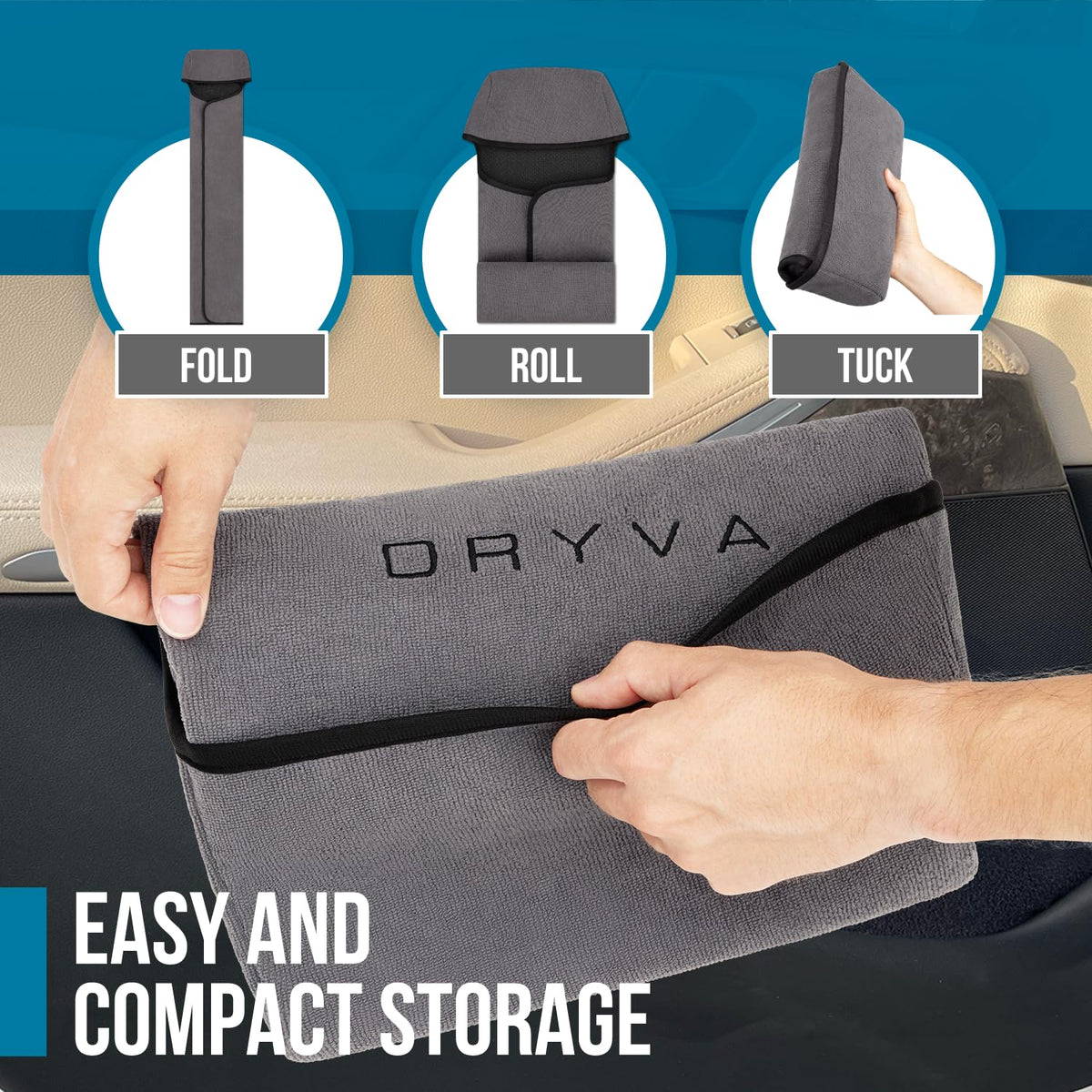 Dryva showing non-slip backing detail for stable, secure placement