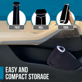 Dryva rolled for storage showing compact portability and convenience