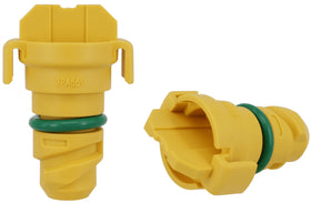 Dsnaduo plug installed under a vehicle oil pan, demonstrates direct-fit replacement