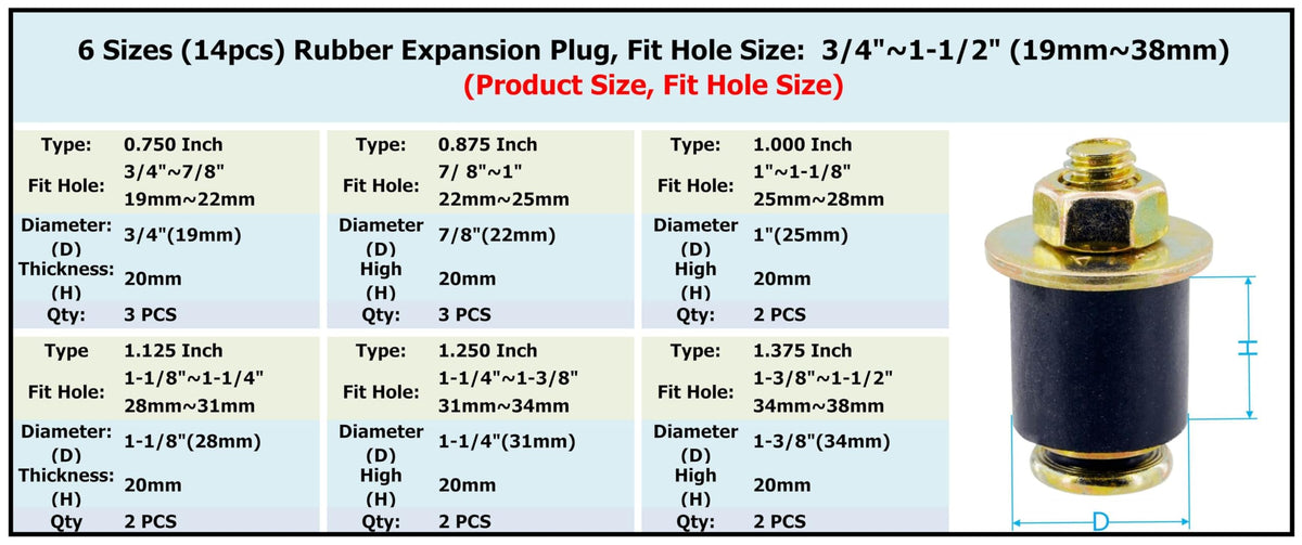 Dsnaduo plugs laid out by size to show the six tapered fit ranges for accurate choice