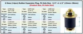 Dsnaduo plugs laid out by size to show the six tapered fit ranges for accurate choice