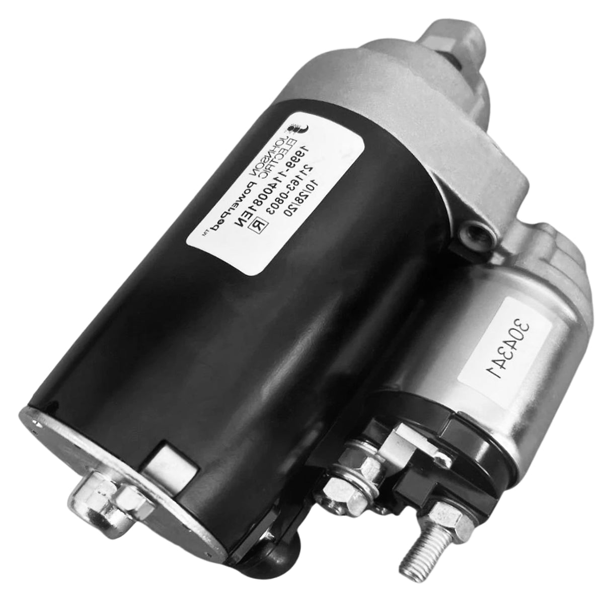 DSS AUTO PARTS starter next to a tape measure showing compact size and fitment