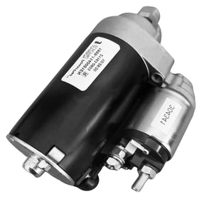 DSS AUTO PARTS starter next to a tape measure showing compact size and fitment