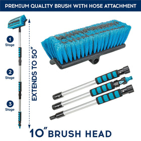 DSV Standard close-up of 10-inch soft bristles showing gentle dirt lift