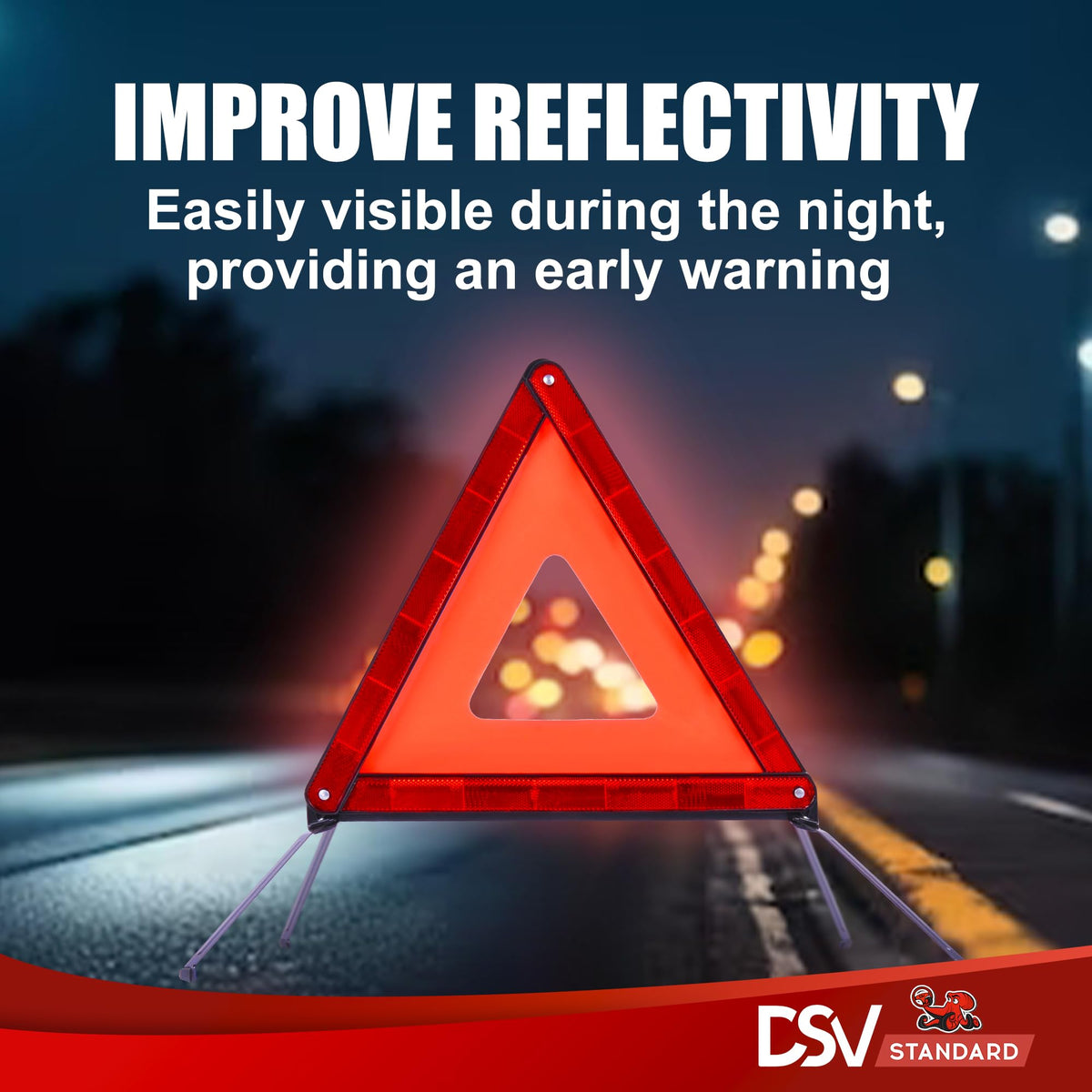 DSV Standard red reflective panel detail boosting nighttime visibility